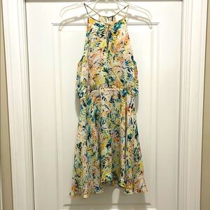 Parker Floral Sleeveless high neck silk Dress size small
